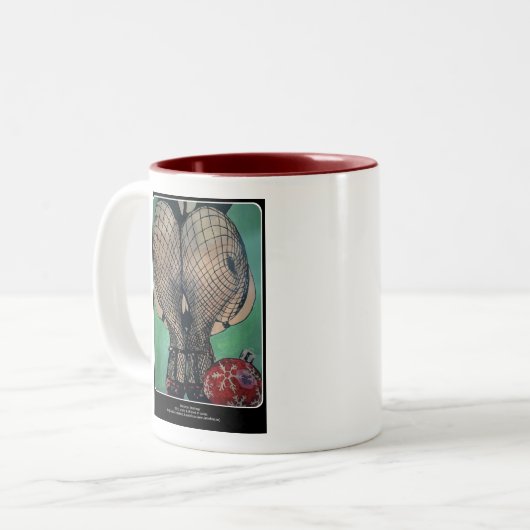 「クリスマスストッキング絵画の」は ツートーンマグカップ (正面左)