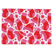 クリスマスストッキング赤とピンク ラージペーパーバッグ (裏面)