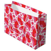 クリスマスストッキング赤とピンク ラージペーパーバッグ (正面アングル)