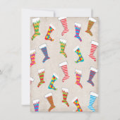 クリスマスストッキング靴下スワップクロースライン交換 招待状 (裏面)