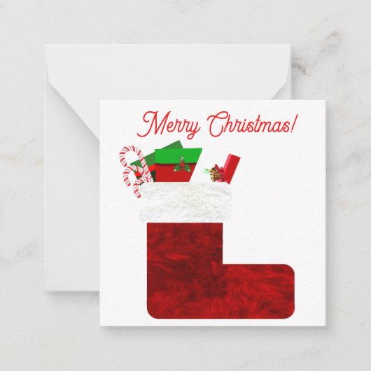 クリスマスストッキング3ノートカード ノートカード (正面)