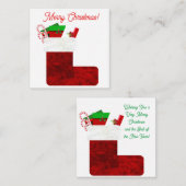 クリスマスストッキング3ノートカード ノートカード (正面/裏面)