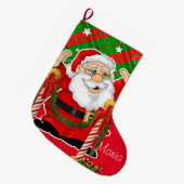 クリスマスストッキング、クリスマスサンタ ラージクリスマスストッキング (正面 (吊り時))