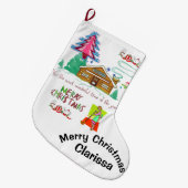 クリスマスストッキング，クリーニングの女性 ラージクリスマスストッキング (正面 (吊り時))