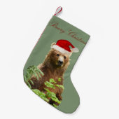クリスマスストッキング（グリズリーベア付） スモールクリスマスストッキング (正面 (吊り時))