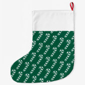 クリスマスストッキング – グリーンキャンディーキャンズ名付き (裏面)