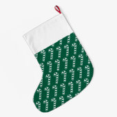 クリスマスストッキング – グリーンキャンディーキャンズ名付き (裏面 (吊り時))