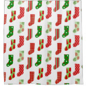 クリスマスストッキング シャワーカーテン (正面)