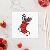 クリスマスストッキング スタンダードカクテルナプキン (インサイチュ)