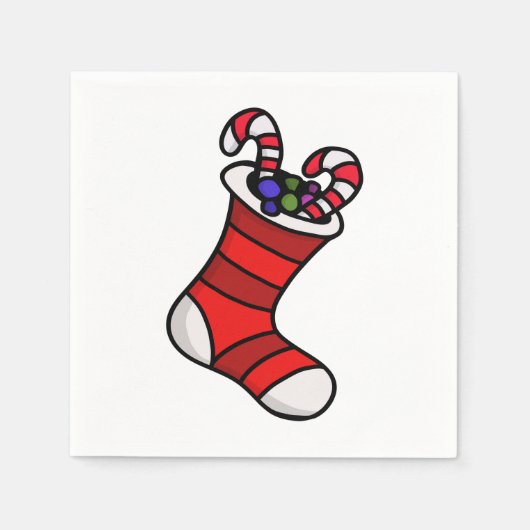 クリスマスストッキング スタンダードカクテルナプキン (正面)