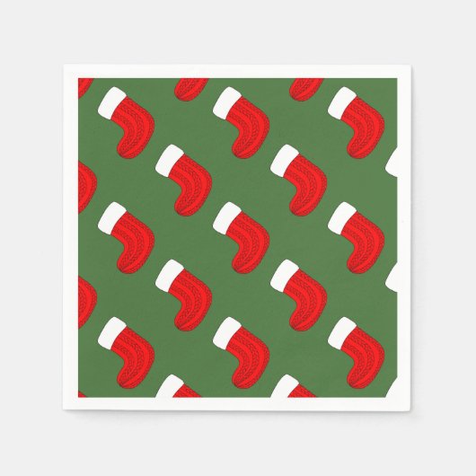 クリスマスストッキング スタンダードカクテルナプキン (正面)