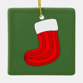 クリスマスストッキング セラミックオーナメント