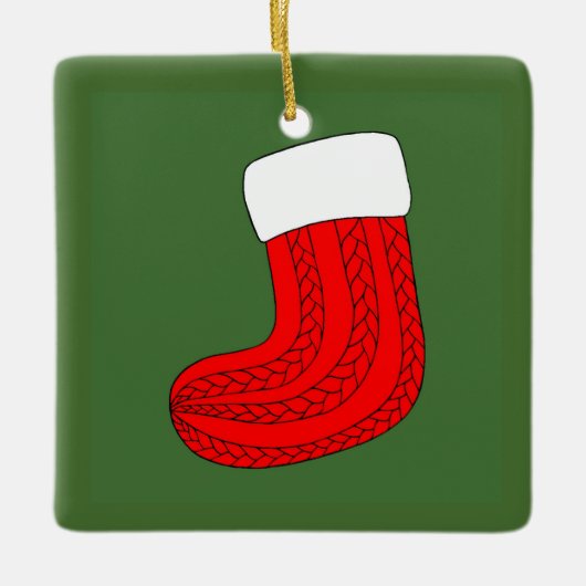 クリスマスストッキング セラミックオーナメント (正面)