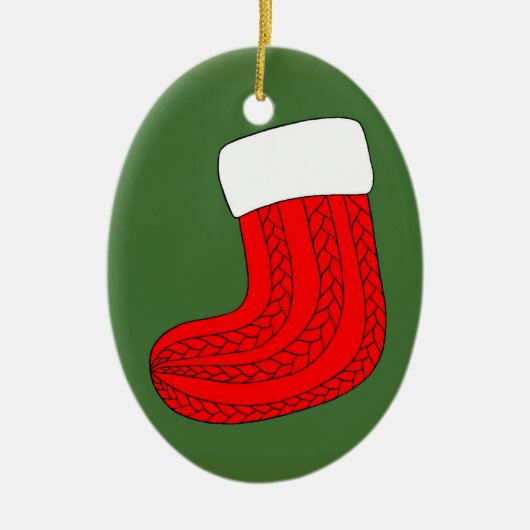 クリスマスストッキング セラミックオーナメント (正面)