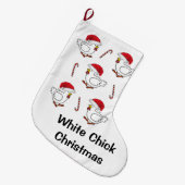 クリスマスストッキング、ニワトリ ラージクリスマスストッキング (正面 (吊り時))