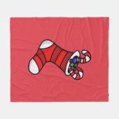 クリスマスストッキング フリースブランケット (正面(横))