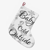 クリスマスストッキング、ベビー外は寒い ラージクリスマスストッキング (正面 (吊り時))