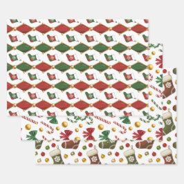 クリスマスストッキング ラッピングペーパーシート