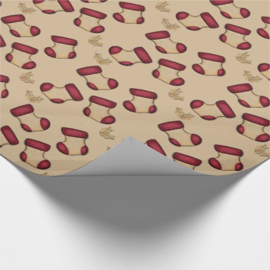 クリスマスストッキング ラッピングペーパー (角)
