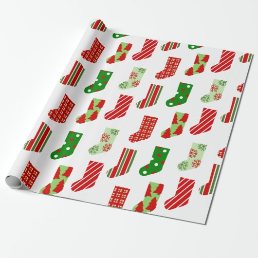 クリスマスストッキング ラッピングペーパー (アンロールド)