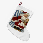 クリスマスストッキング、ヴィンテージサンタ ラージクリスマスストッキング (正面 (吊り時))