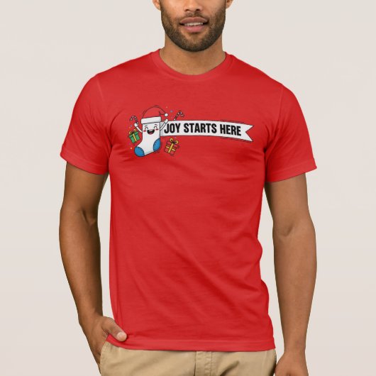 クリスマスストッキング 幸せの始まり Tシャツ (正面)
