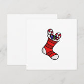 クリスマスストッキング 招待状 (正面/裏面)