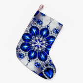 クリスマスストッキング(白い青の色) スモールクリスマスストッキング (正面 (吊り時))
