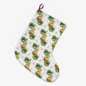 クリスマスストッキング、金ゴールドボール ラージクリスマスストッキング (正面 (吊り時))