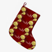 クリスマスストッキング、金ゴールドボール ラージクリスマスストッキング (正面 (吊り時))
