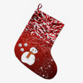 クリスマスストッキング、雪だるま ラージクリスマスストッキング (正面 (吊り時))