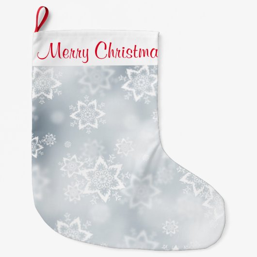 クリスマスストッキング/雪片 ラージクリスマスストッキング (正面)