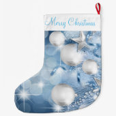 クリスマスストッキング/青オーナメント ラージクリスマスストッキング (裏面)