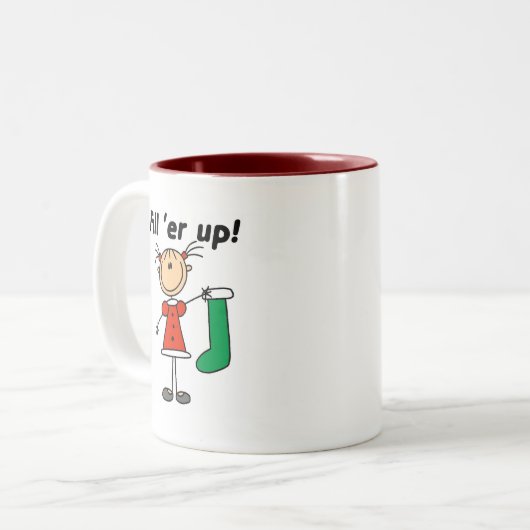 クリスマスストッキングFill 'er Up Tシャツ&ギフト ツートーンマグカップ (正面左)