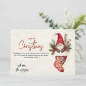 クリスマスストッキングIサンタメリークリスマスカスタム シーズンカード (スタンド正面)