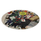 クリスマスストップのバス カッティングボード (角)