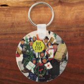 クリスマスストップのバス キーホルダー (正面)