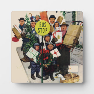 クリスマスストップのバス フォトプラーク