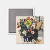 クリスマスストップのバス マグネット (正面/裏面)