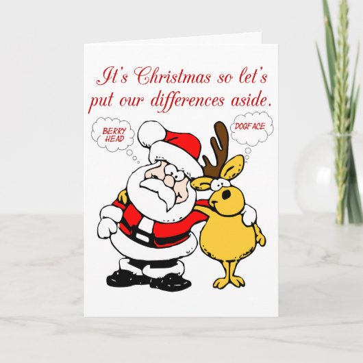 クリスマスストップのユーモア:戦い&調整おもしろい シーズンカード (正面)