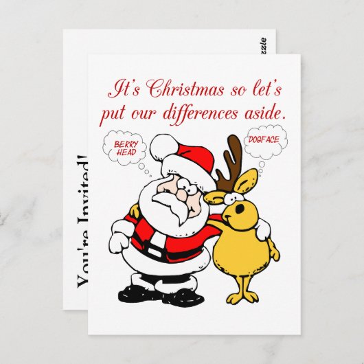 クリスマスストップのユーモア:戦い&調整おもしろい ポストカード (正面/裏面)