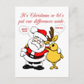 クリスマスストップのユーモア:戦い&調整おもしろい ポストカード (正面)