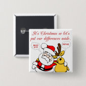 クリスマスストップのユーモア:戦い&調整おもしろい 缶バッジ (正面&裏面)