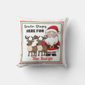 クリスマスストップサンタパーソナライズされたー クッション (正面)