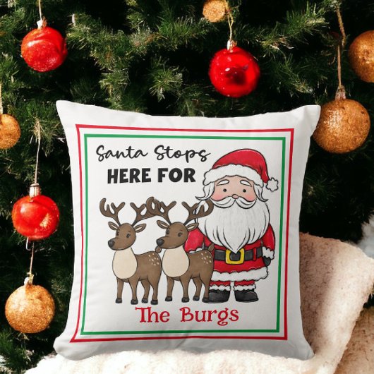 クリスマスストップサンタパーソナライズされたー クッション