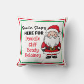 クリスマスストップサンタパーソナライズされた クッション (正面)