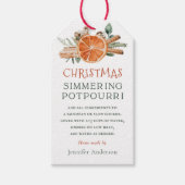 クリスマスストベートップシンメリングポプリのプレゼントラベル ギフトタグ (正面)