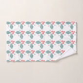 クリスマスストライプとホリーベリーホリデー バスタオルセット (ハンドタオル)