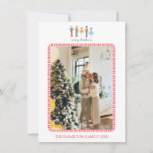 クリスマスストライプのくるみ割り写真 シーズンカード (正面)