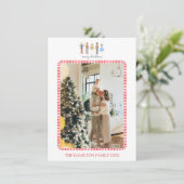 クリスマスストライプのくるみ割り写真 シーズンカード (スタンド正面)